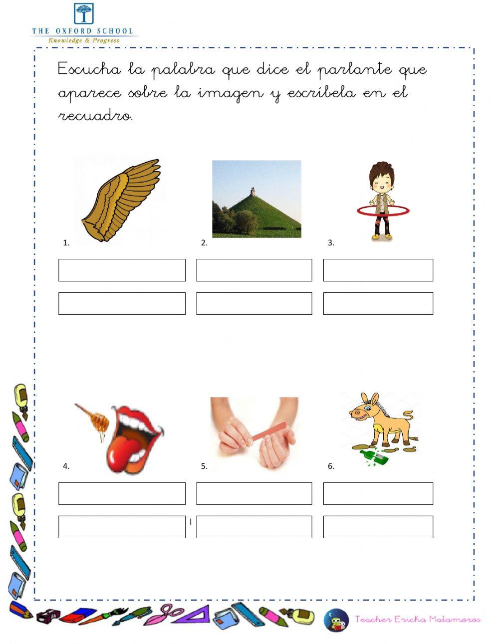 Palabras con familia sílabas m y l