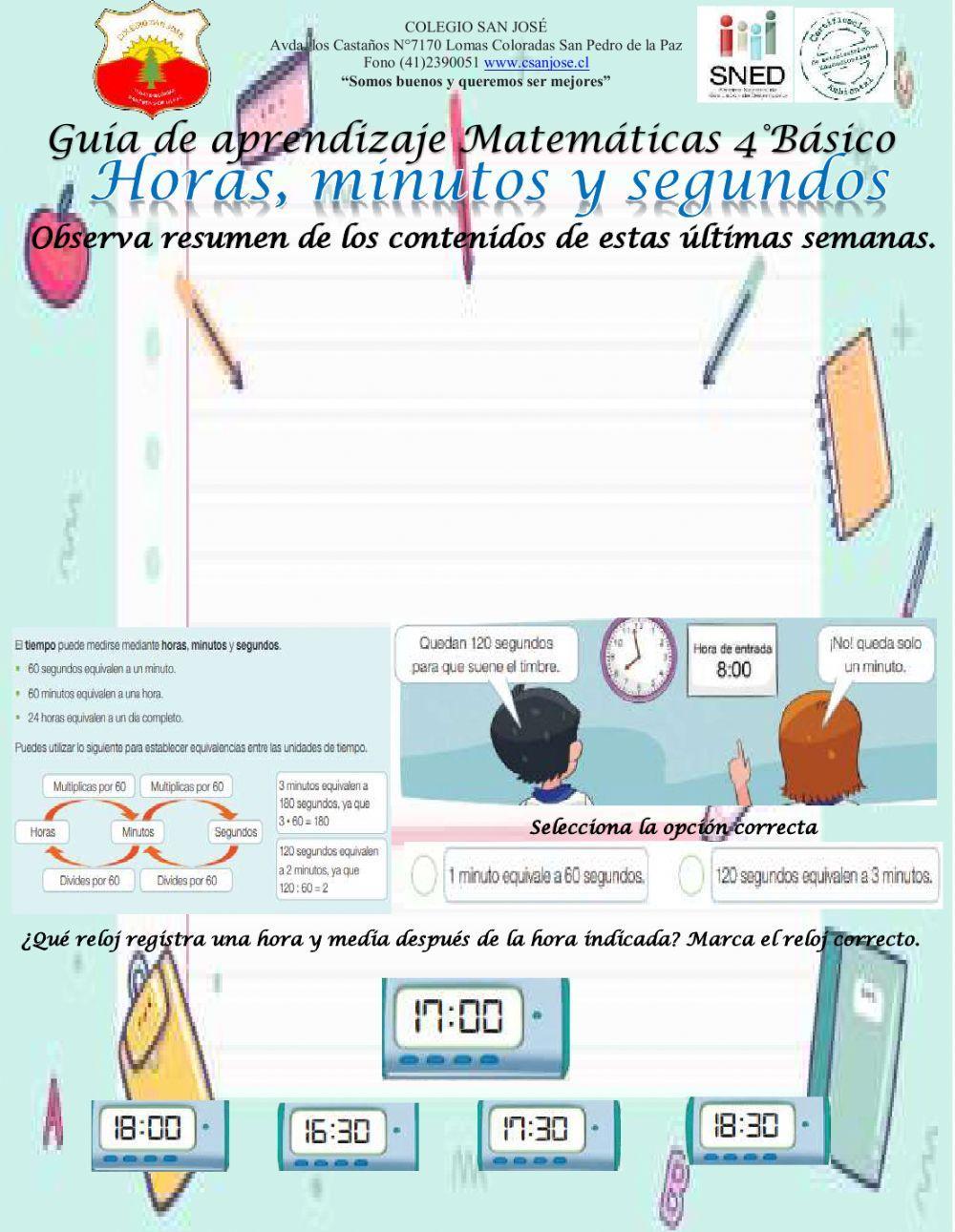 Horas, minutos y segundos