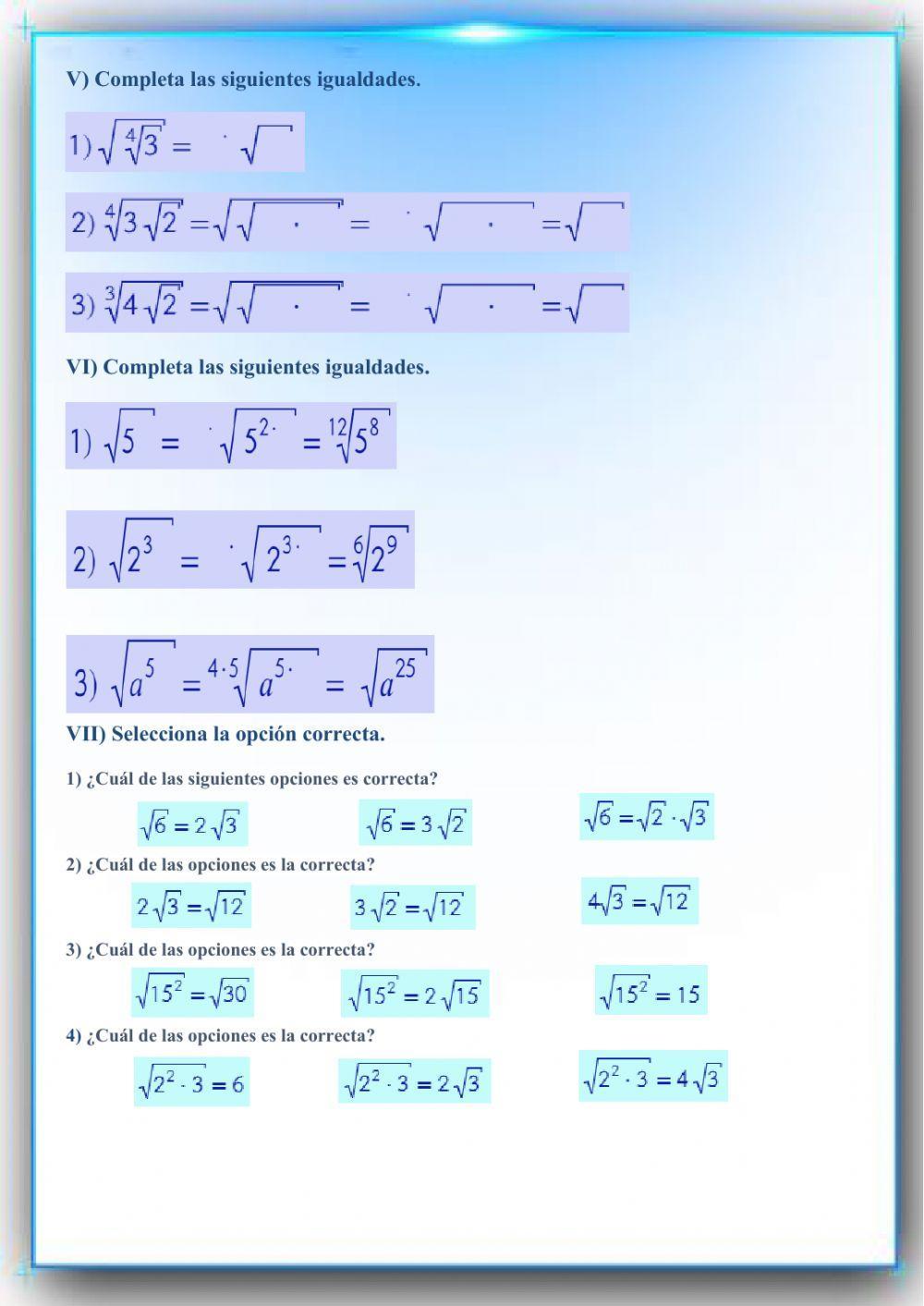 Propiedades de las raíces
