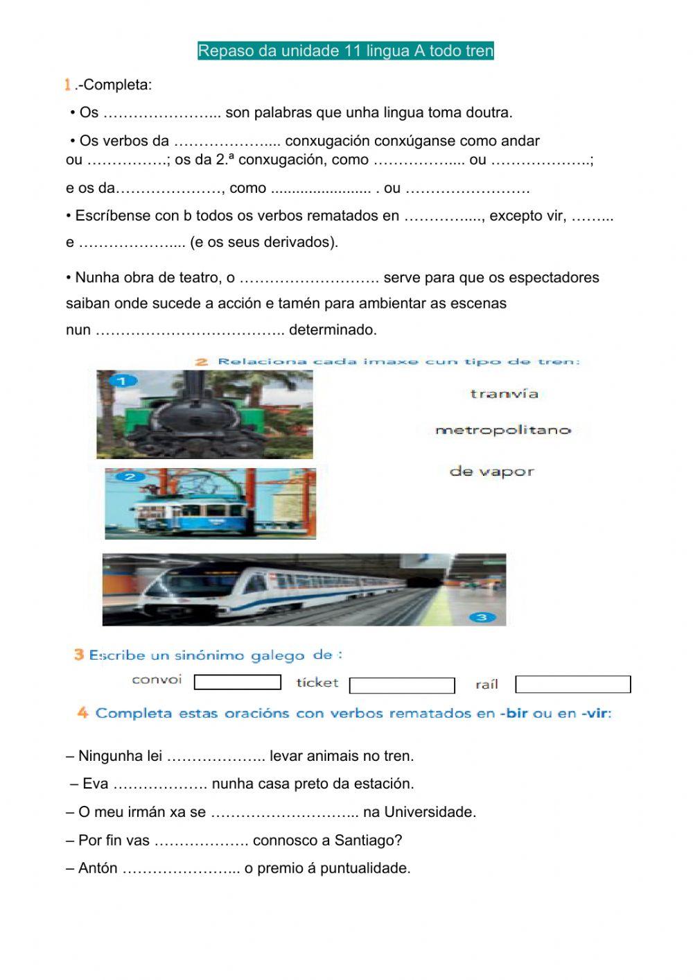 Resumo unidade 11 A todo tren