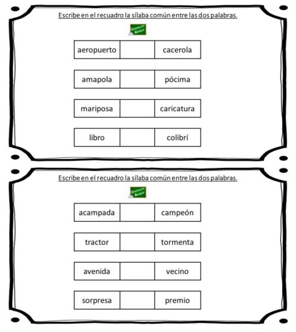 Completar con la silaba repetida 2