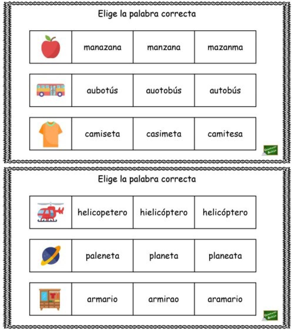 Seleccionar la palabra correcta 1