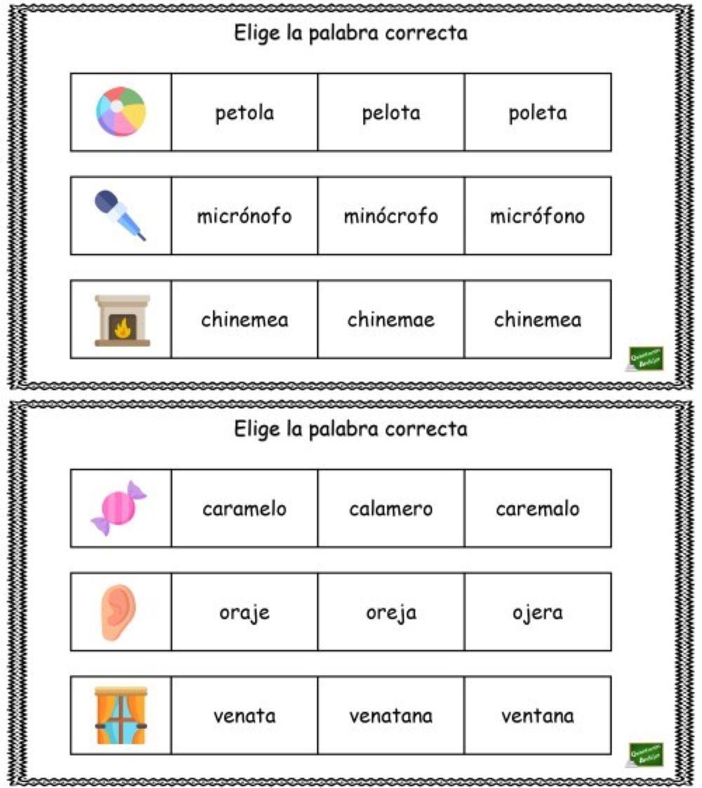 Seleccionar la palabra correcta 2