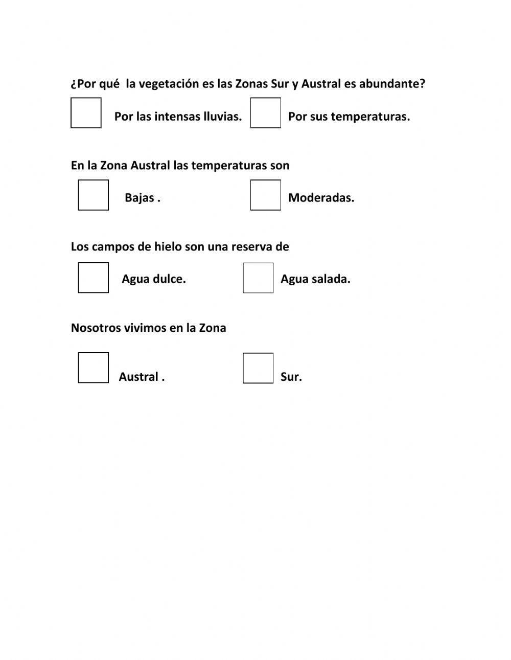 Zonas Sur y Austral de Chile