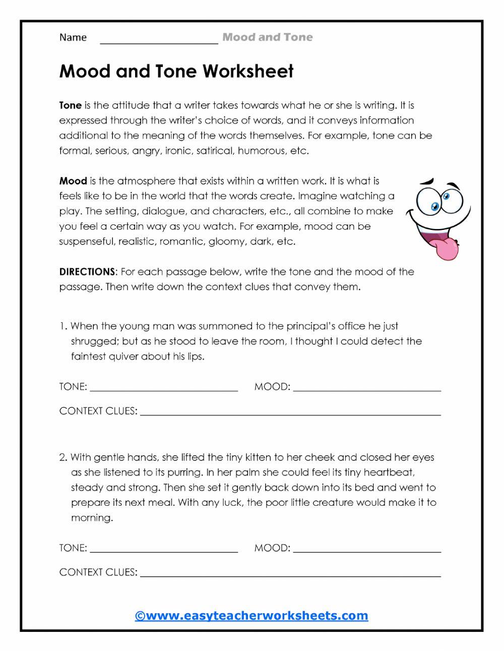 Mood and Tone Worksheet online exercise for Live Worksheets