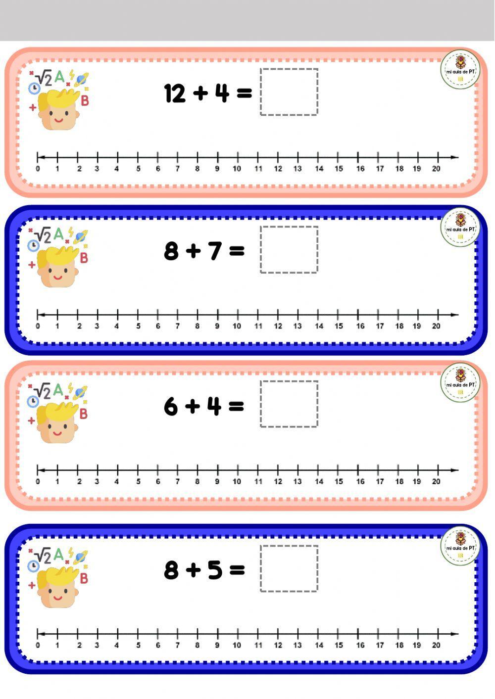 Sumas recta numérica