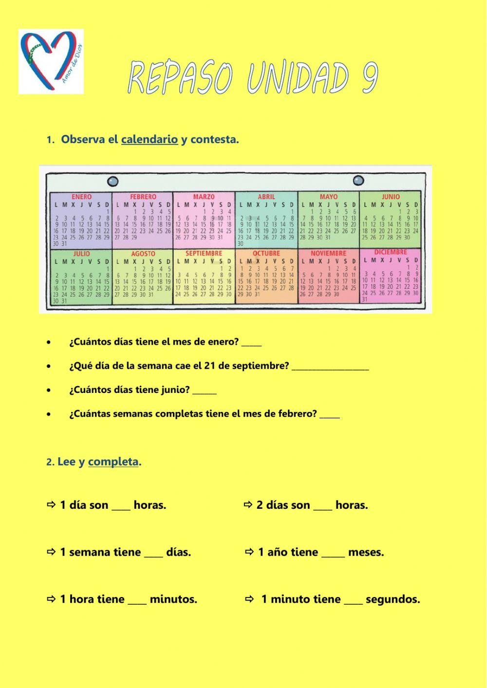 Repaso Unidad 9 Mates - 3º EP