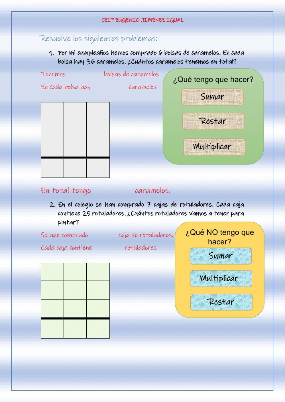 Multiplicaciones en vertical