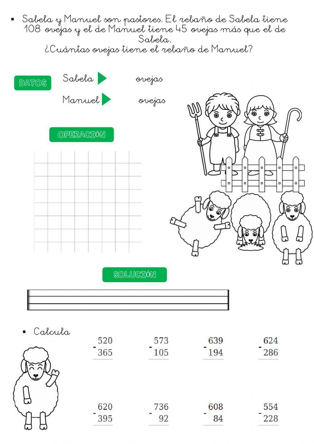 Problemas de cuántos más y cuántos menos.