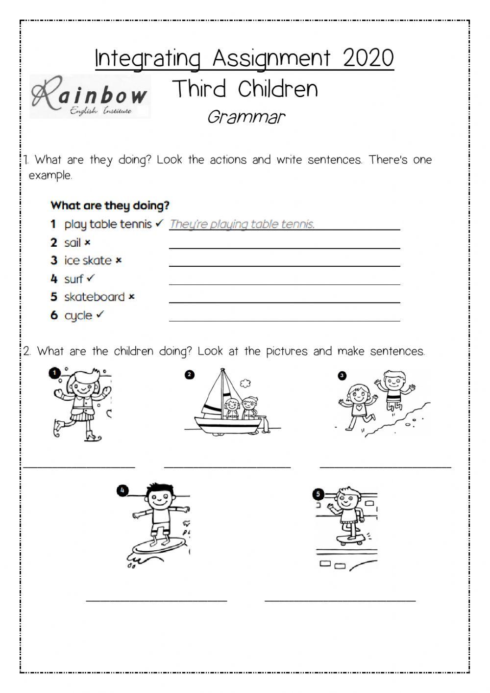 Grammar exan 3rd Children