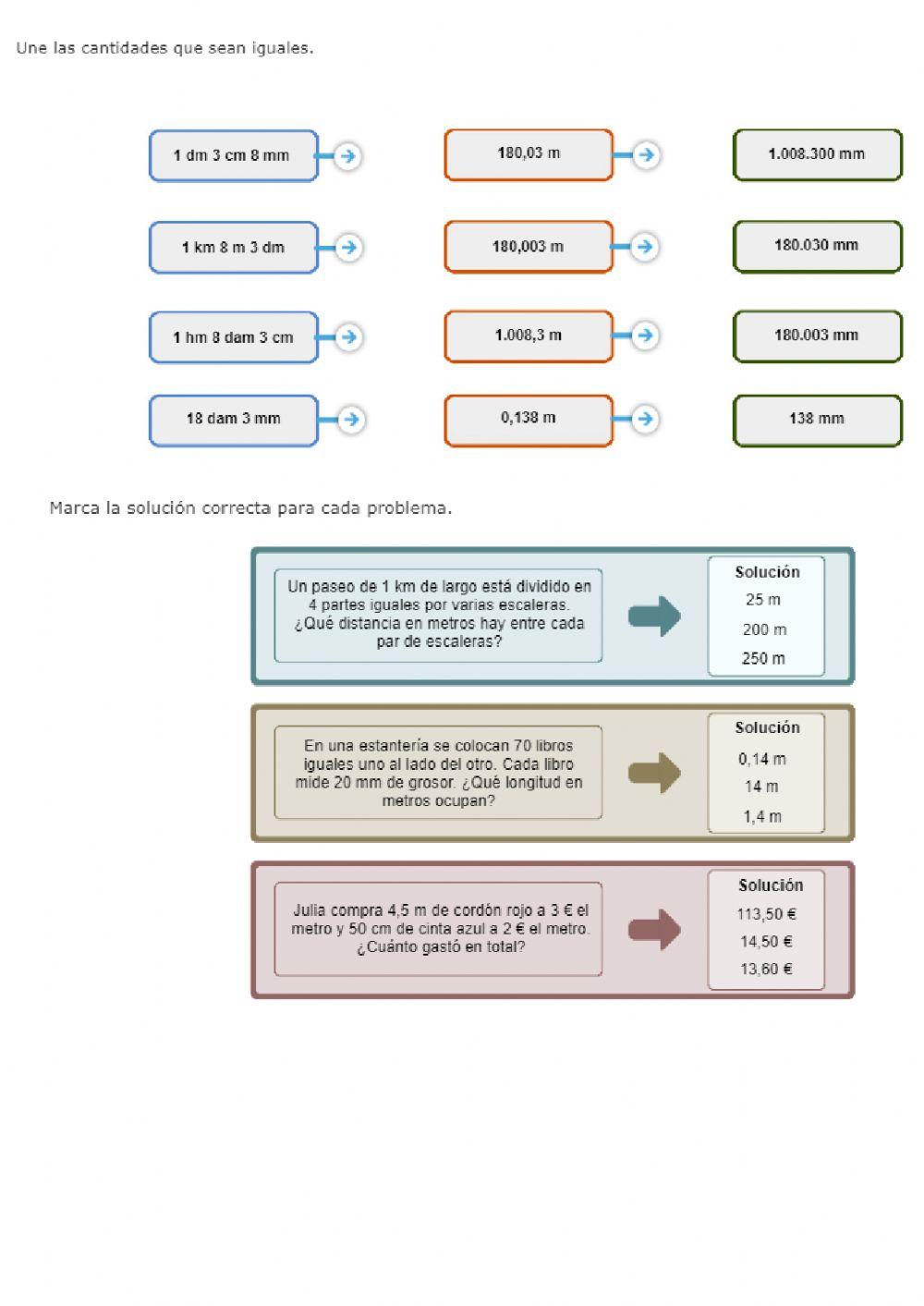 Medidas y geometría 5º EP