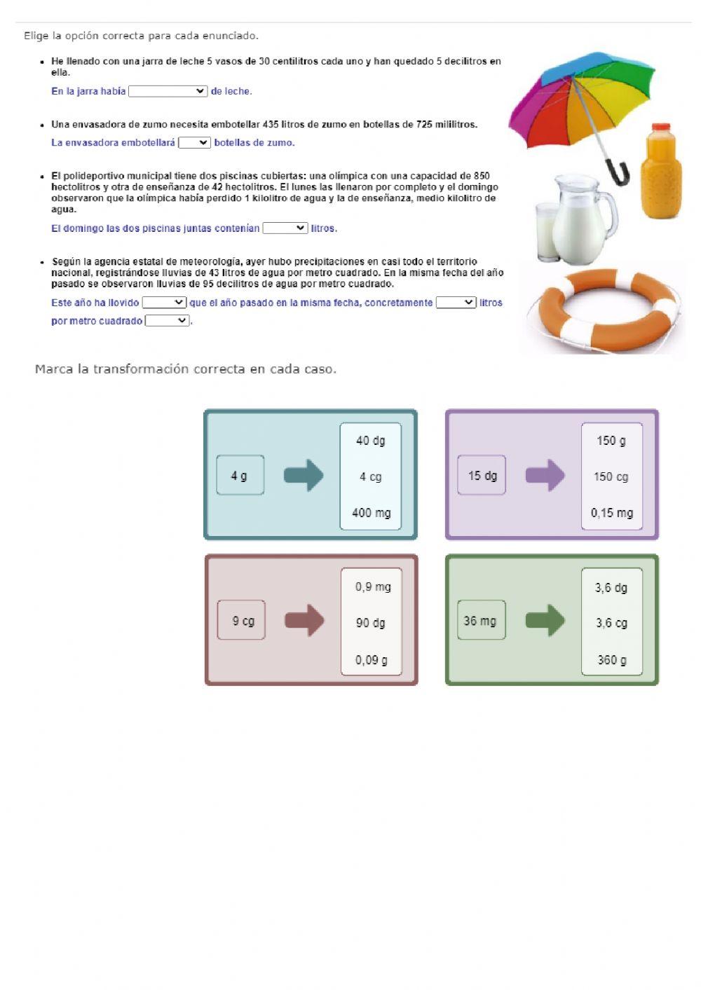 Medidas y geometría 5º EP