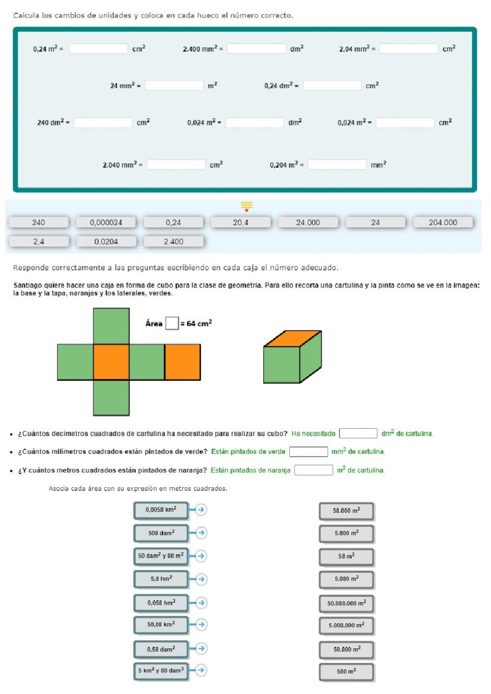 Medidas y geometría 5º EP