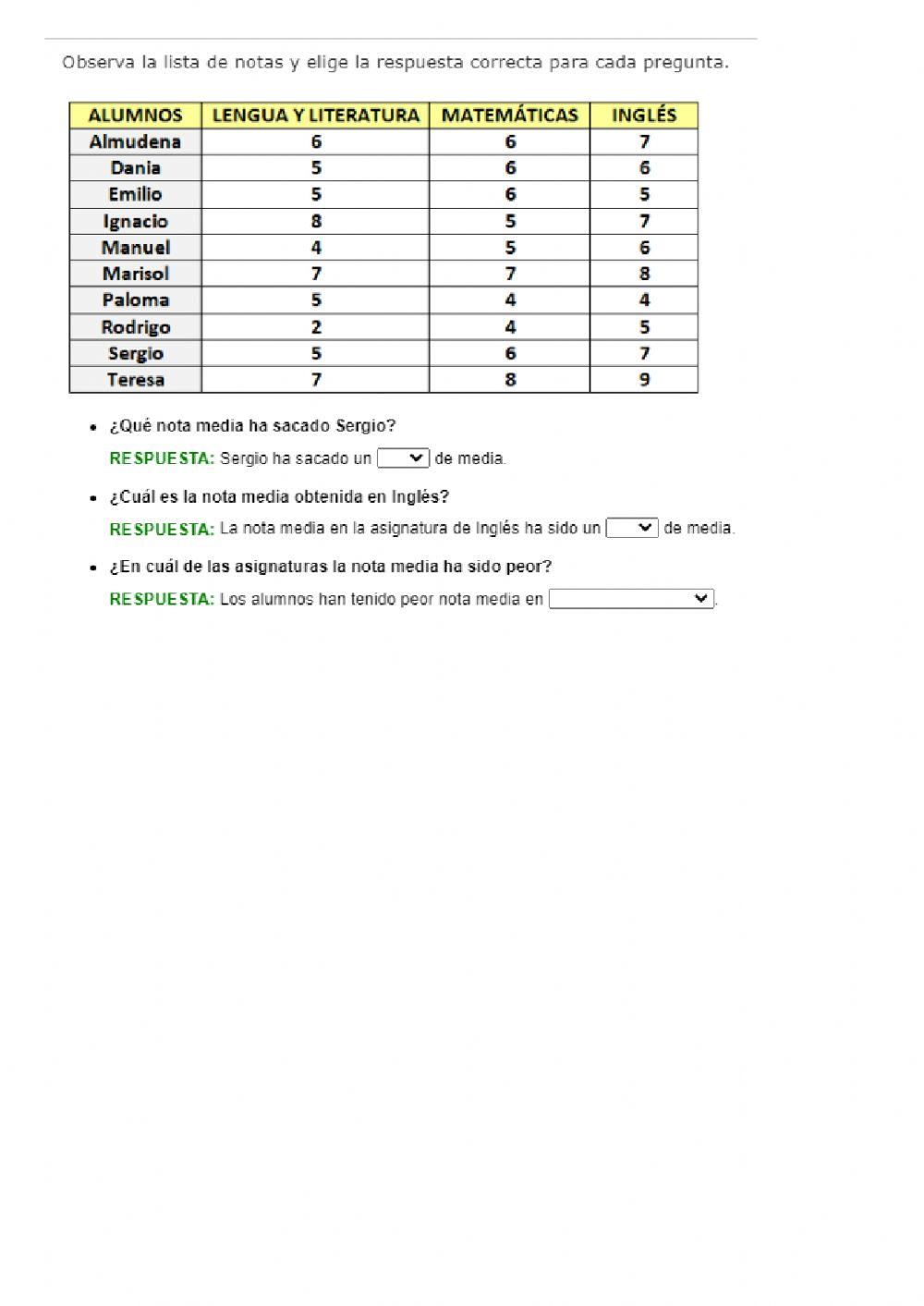 Geometría y estadística 5º EP