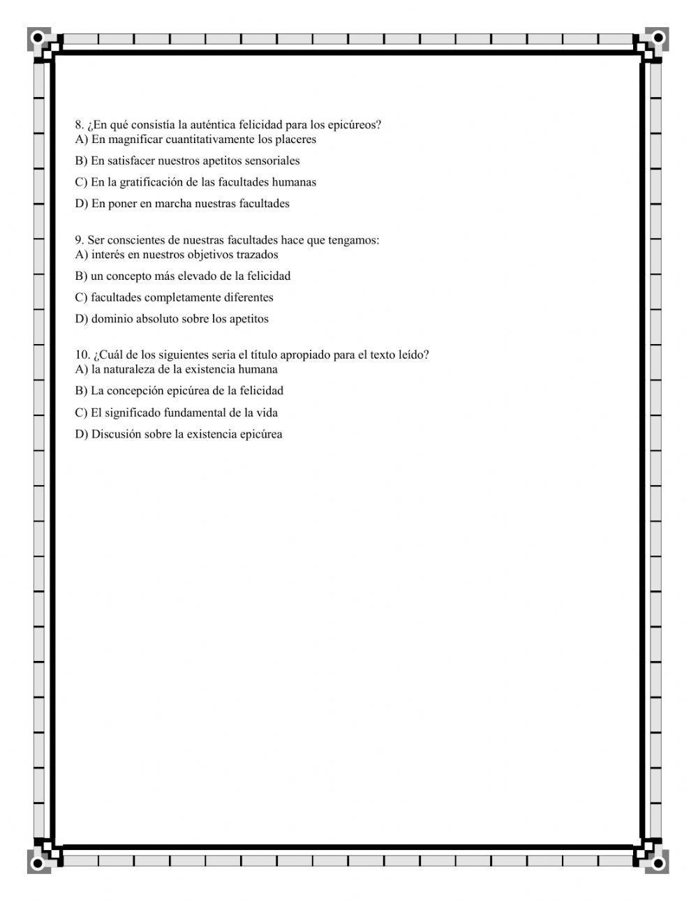 Prueba saber 2 filosofía 9