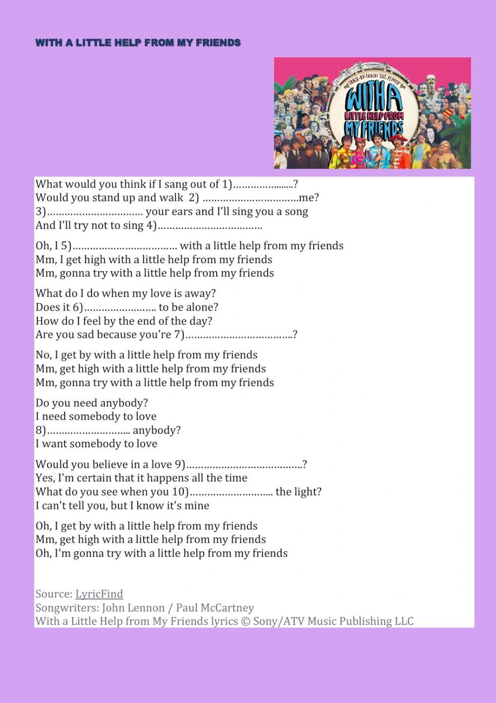 With a little help from friends