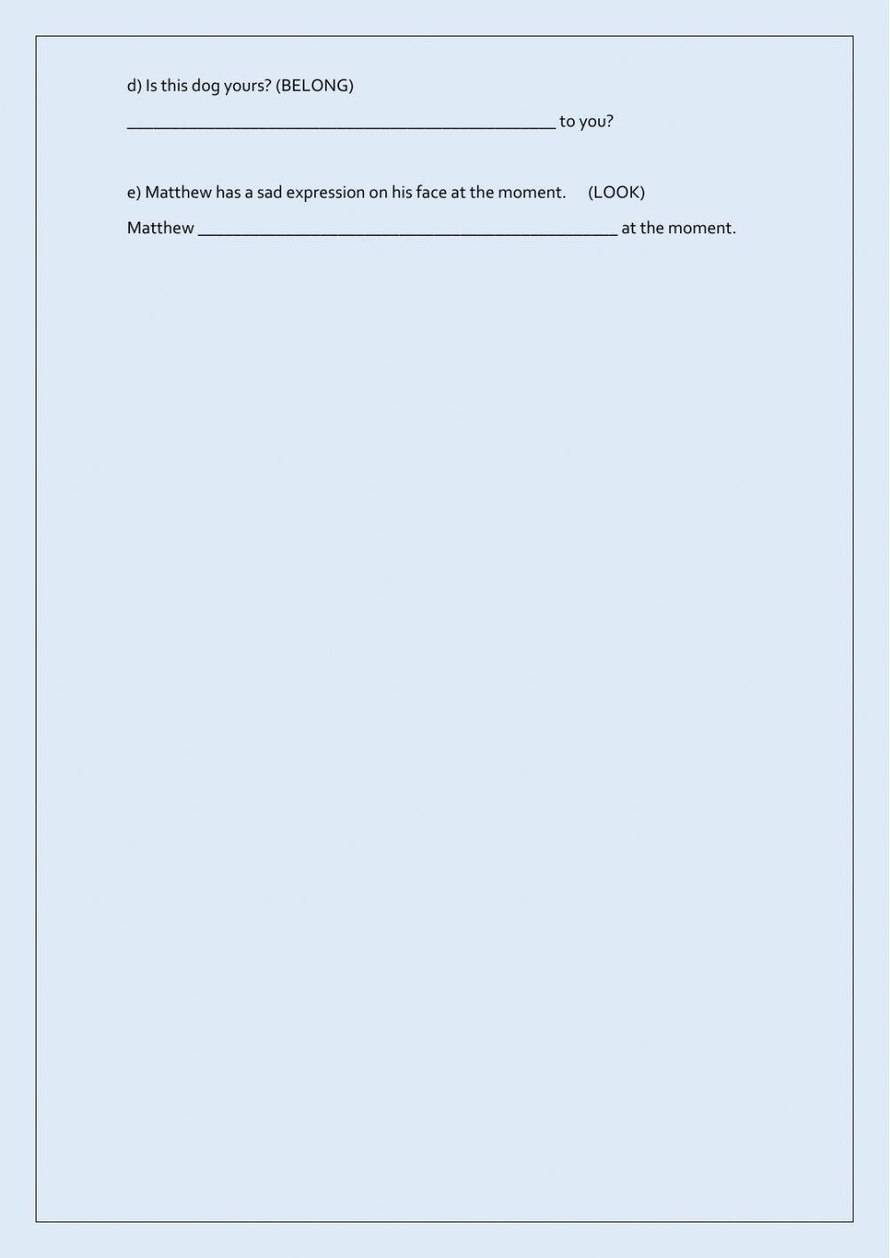 KET 2- Revision 1 - Grammar