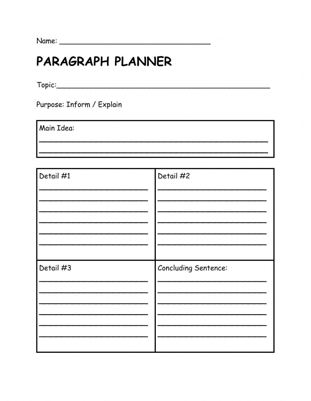 Paragraph Planner