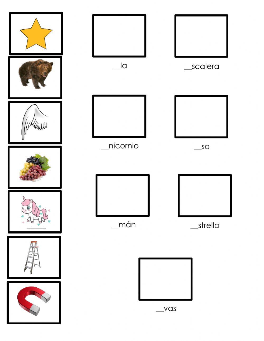 Sonidos vocálicos iniciales worksheet Live Worksheets