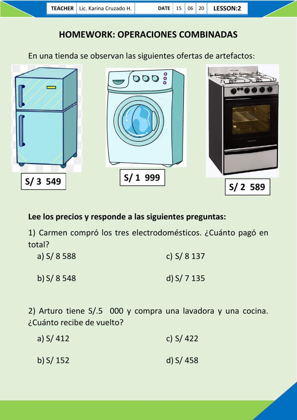 Homework - Operaciones Combinadas
