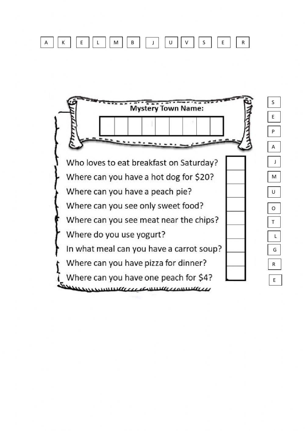 Mystery Town Solution