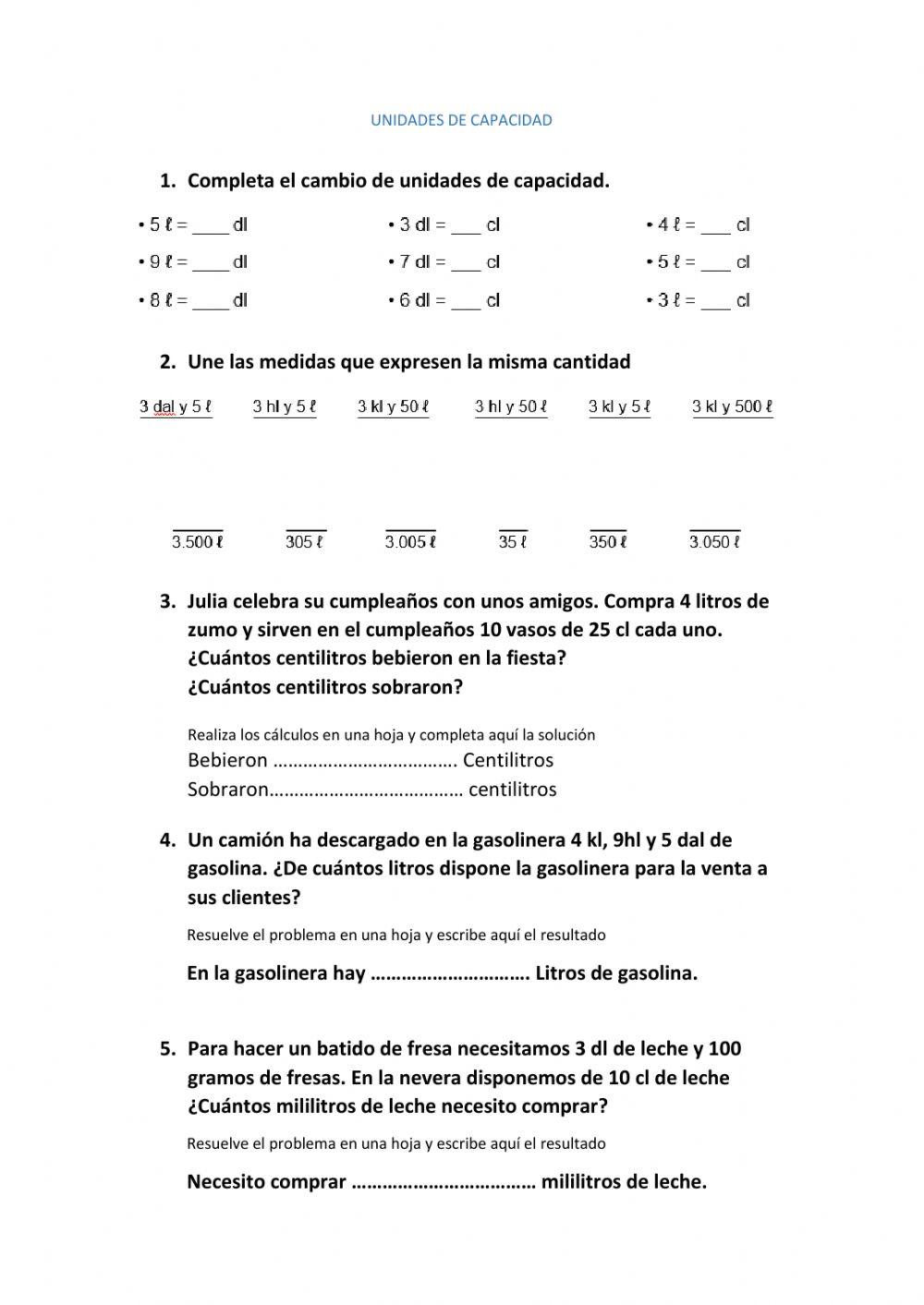 Medidas de capacidad