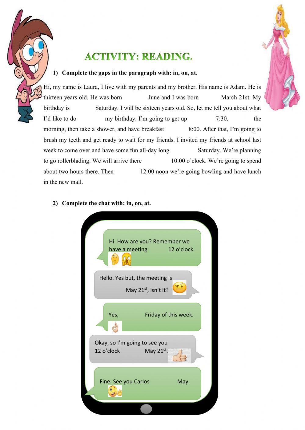 PREPOSITIONS OF TIME IN ON AT 