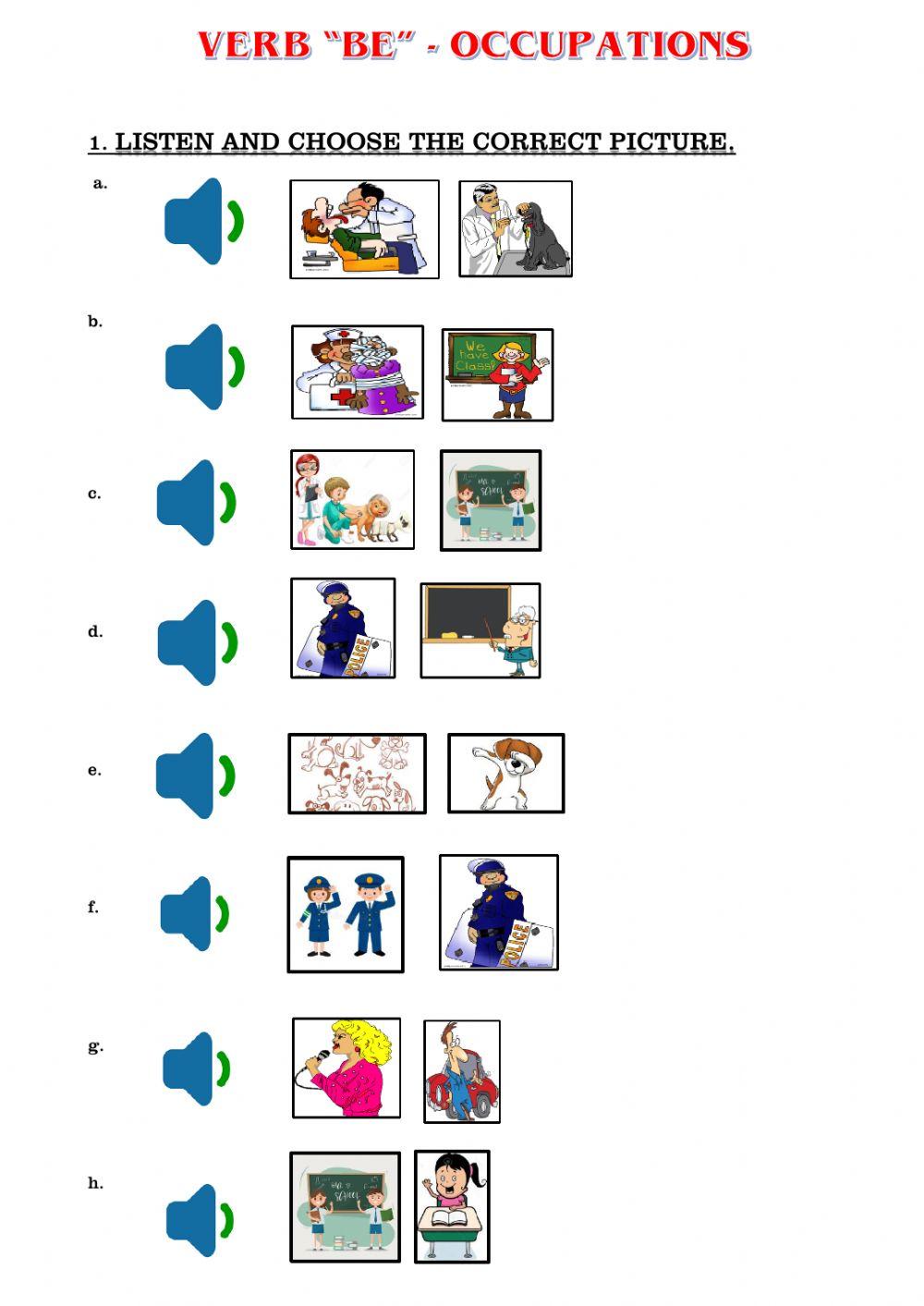 VERB -BE- and OCCUPATIONS