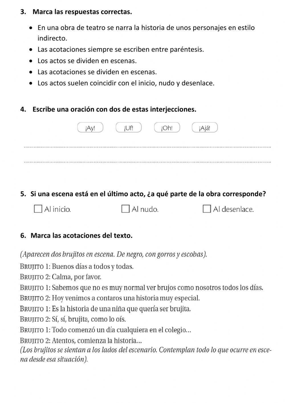 Evaluación lengua tema 10