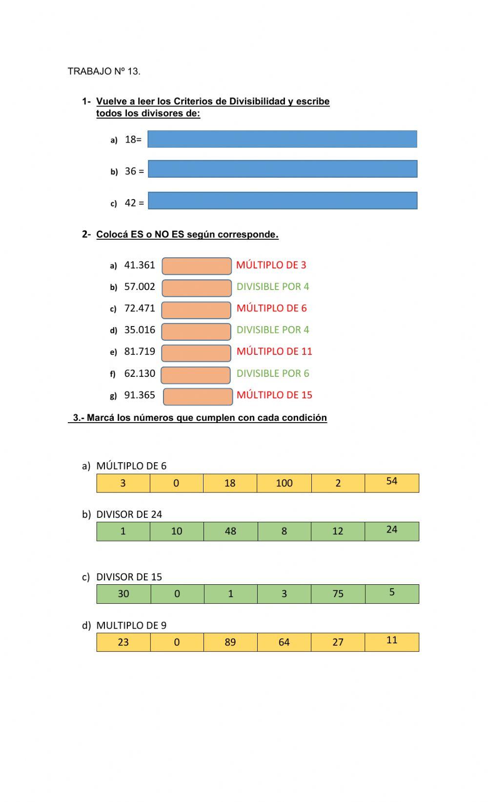 Múltiplos y divisores