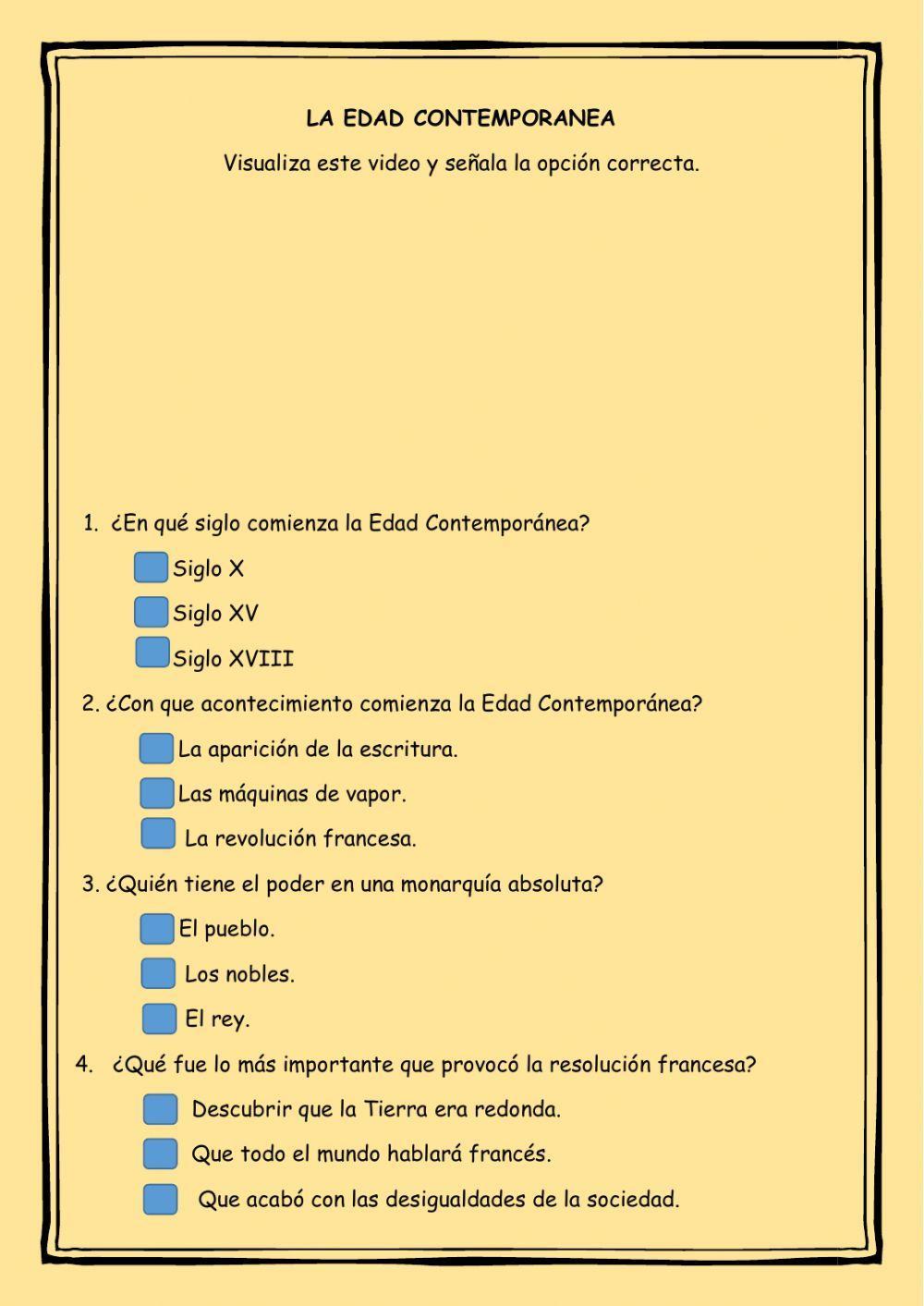 La Edad moderna y contemparanea