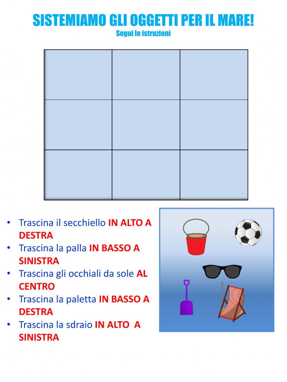 La posizione degli oggetti