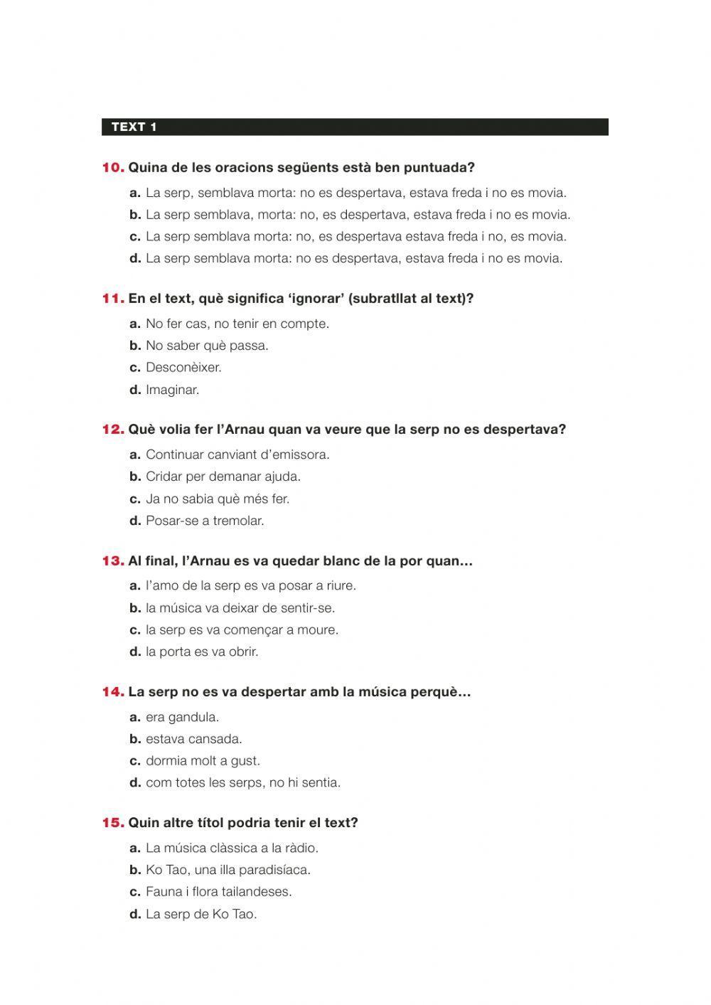 Comprensión Lectora:Et desperte, o no?