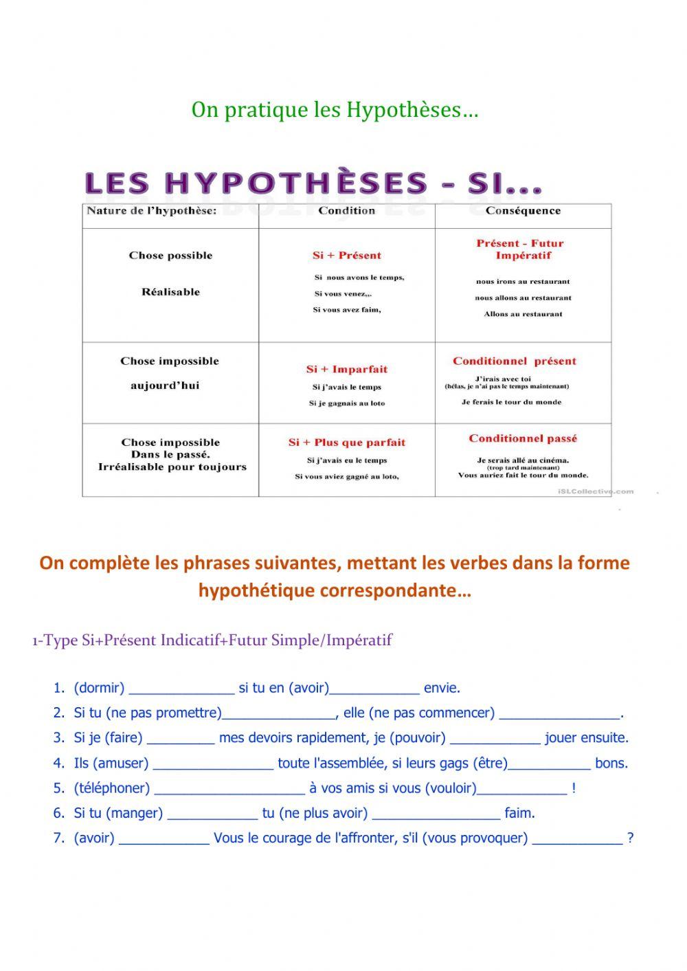 Hypothèse en Français