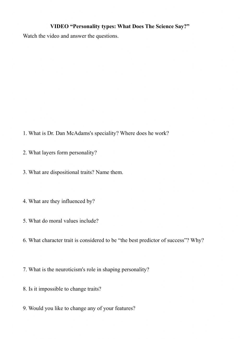 Personality types: What Does The Science Say (video)+