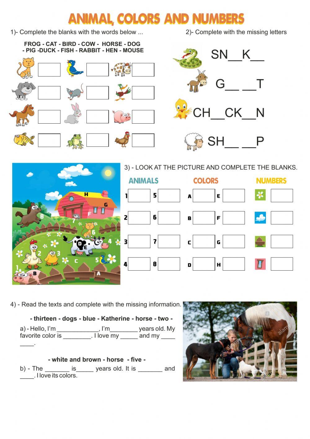 Animals, Colors, Numbers, School Objects Animals, Colors, Numbers, School Objects