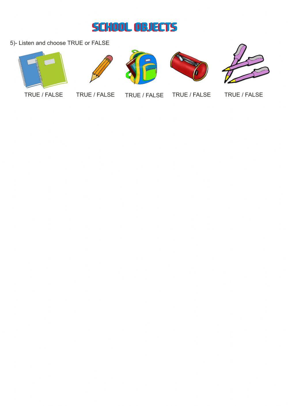 Animals, Colors, Numbers, School Objects Animals, Colors, Numbers, School Objects
