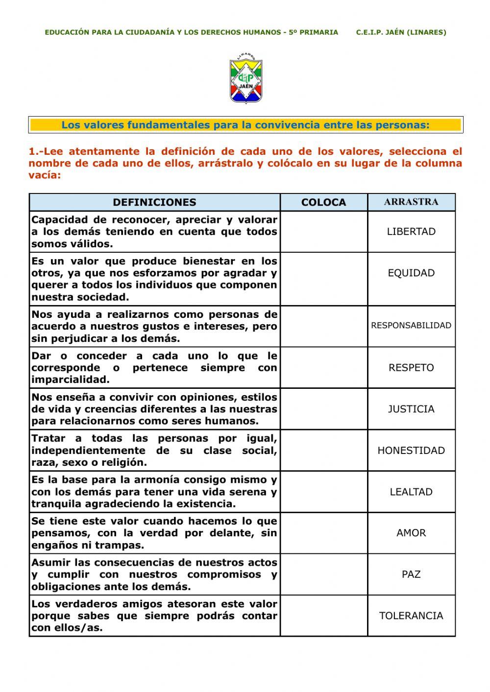 Valores para la Convivencia