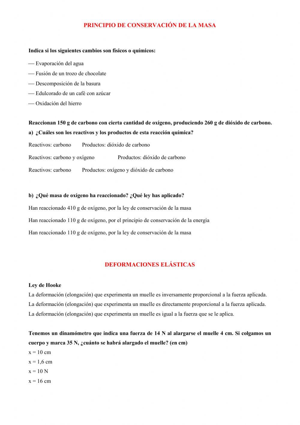 Repaso Física y Química (Unidades 4 y 5)