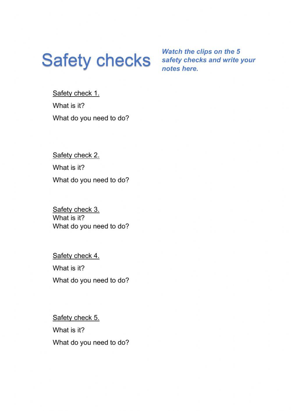Car safety checks