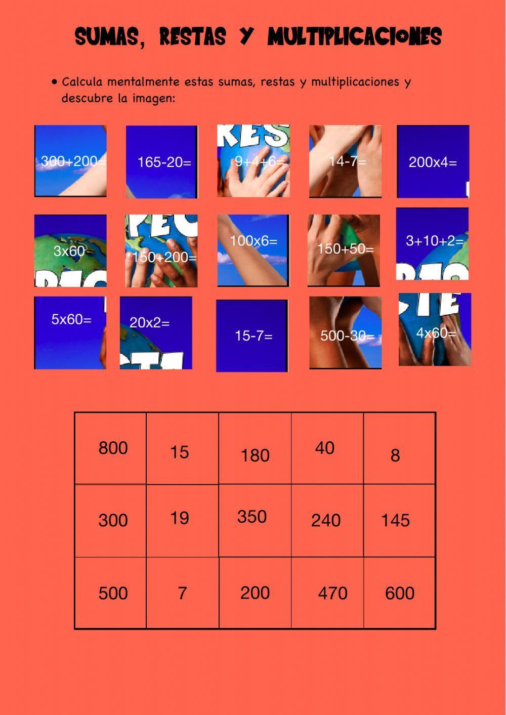 Sumas, restas y multiplicaciones