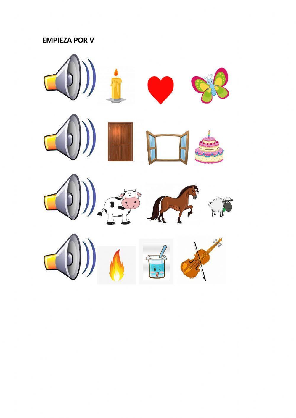 Buscamos todos los objetos, personas o animales cuyo nombre empiece por la letra v