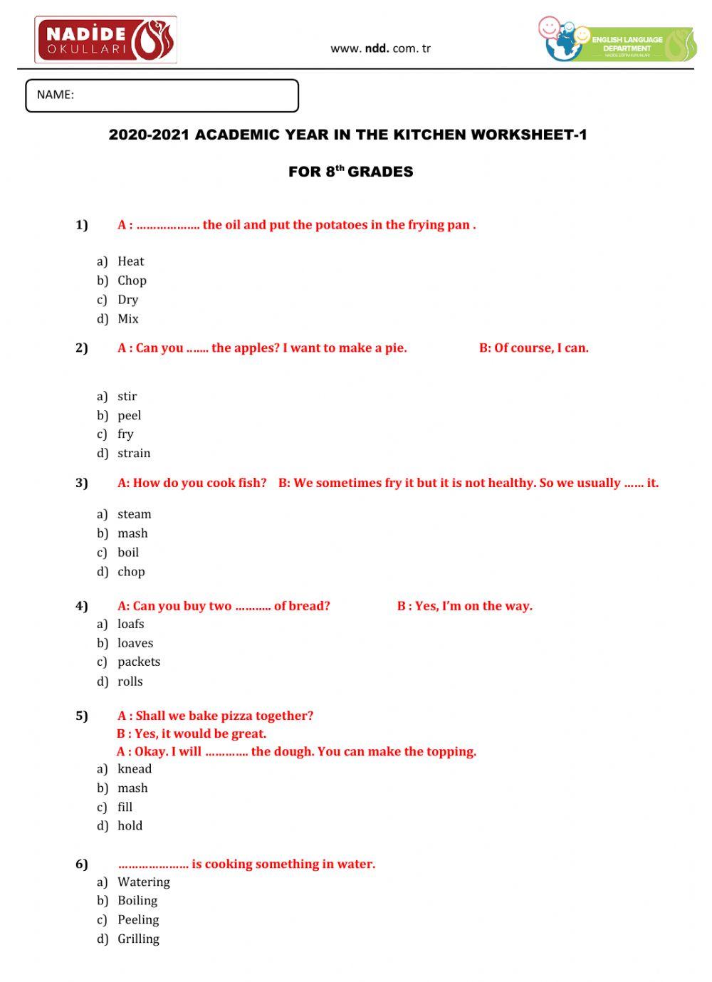 8th Grades in the Kitchen