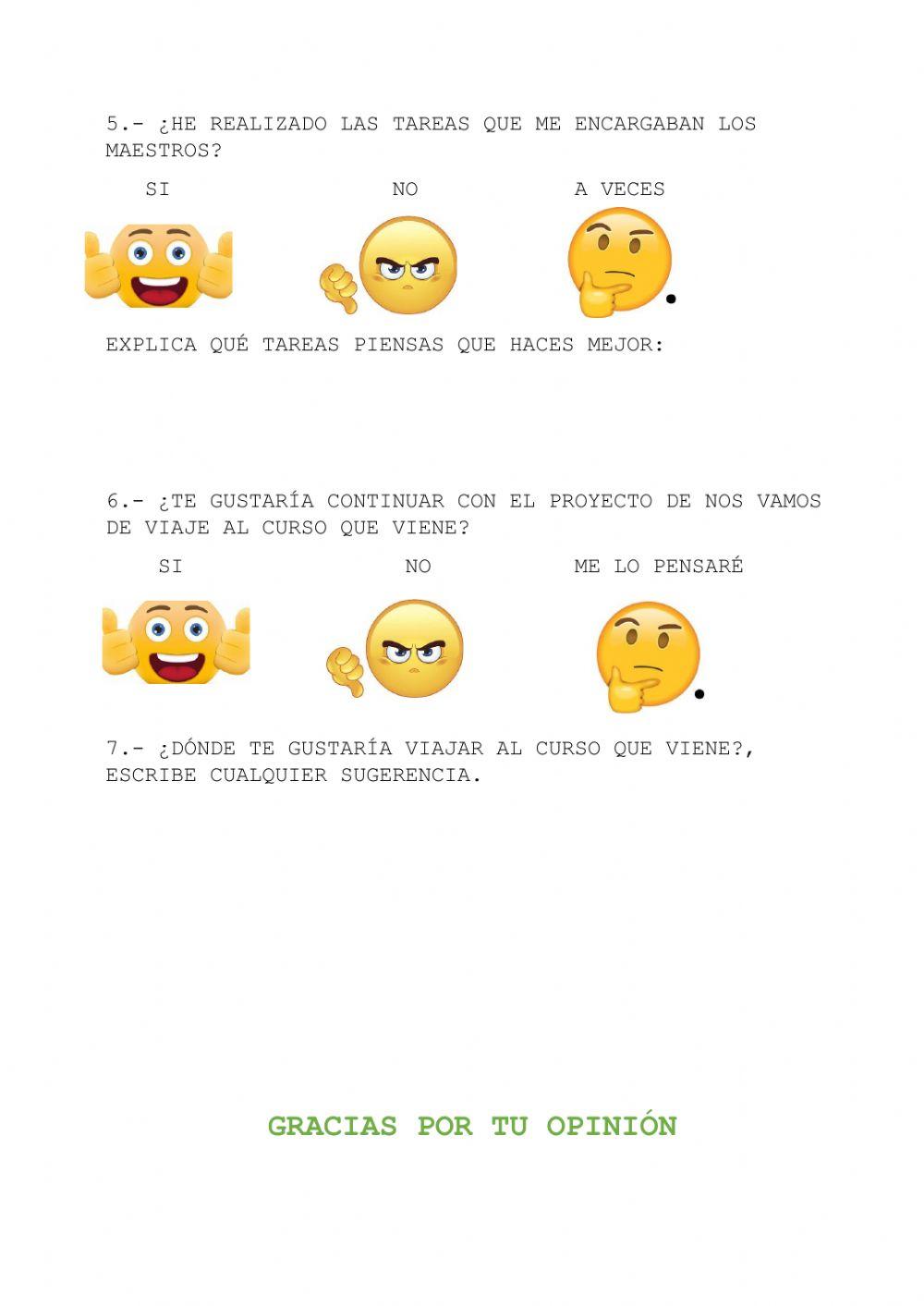 Autoevaluación NOS VAMOS DE VIAJE