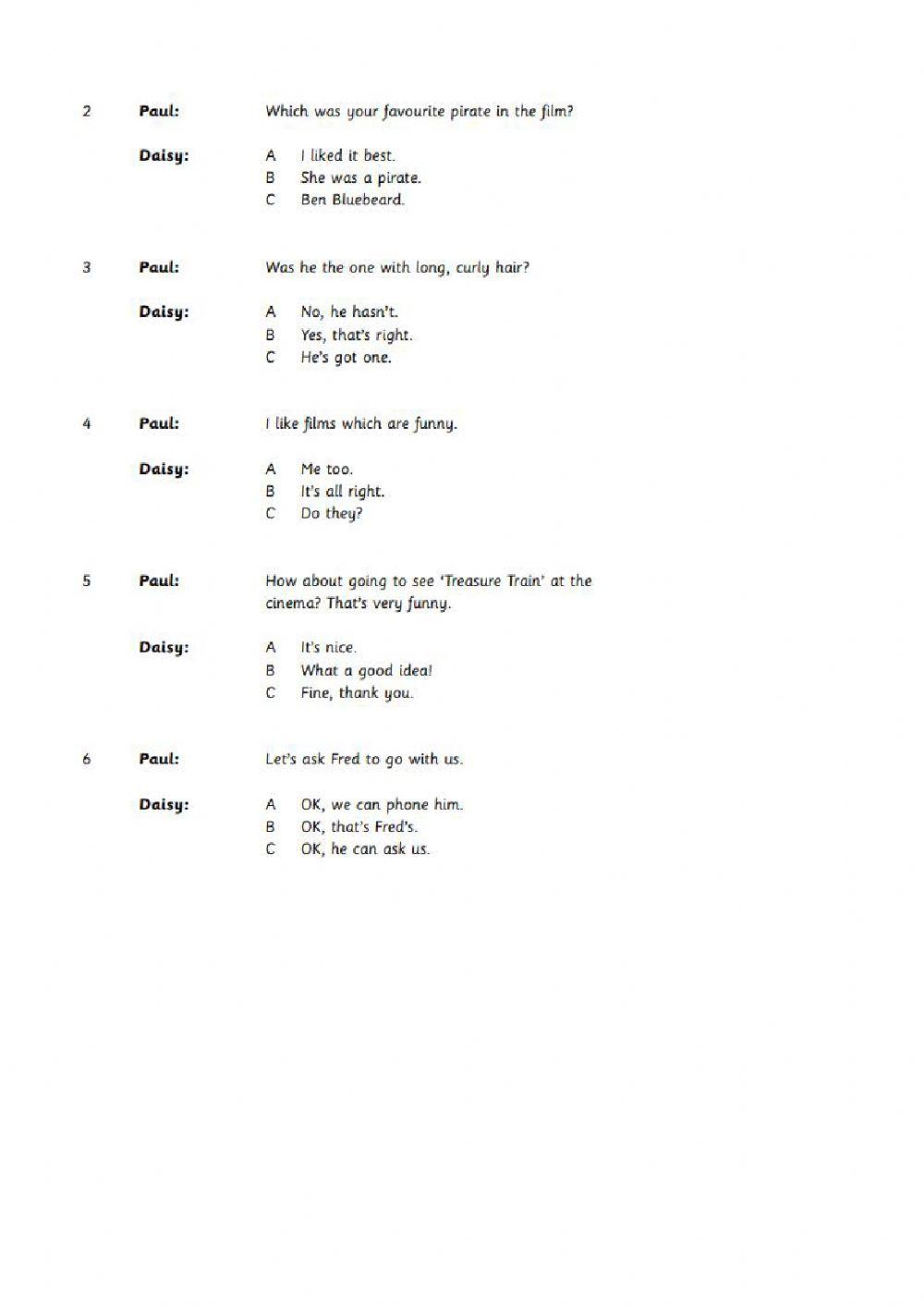 Movers reading and writing