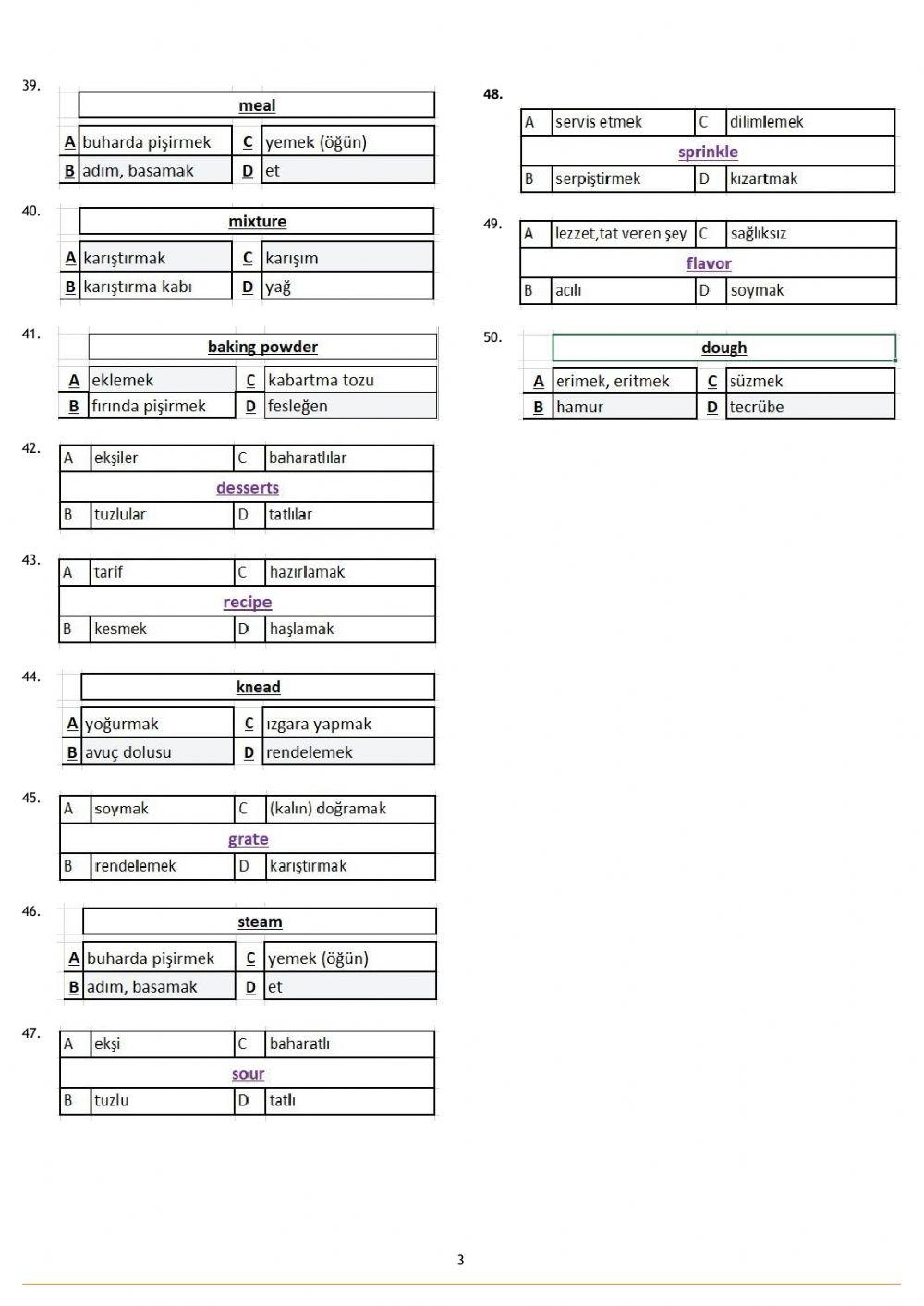 Summer 8th Grades Worksheet 3
