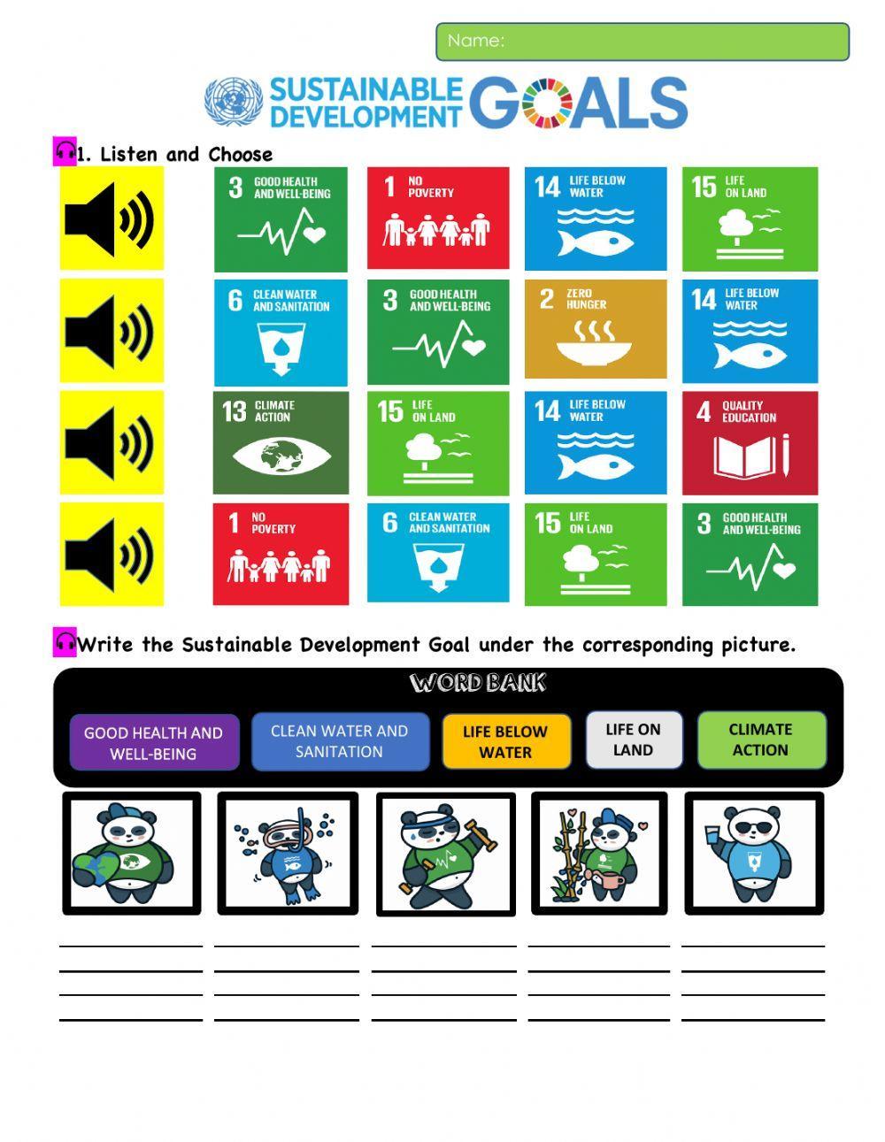 Sustainable Development Goals 2nd Grade