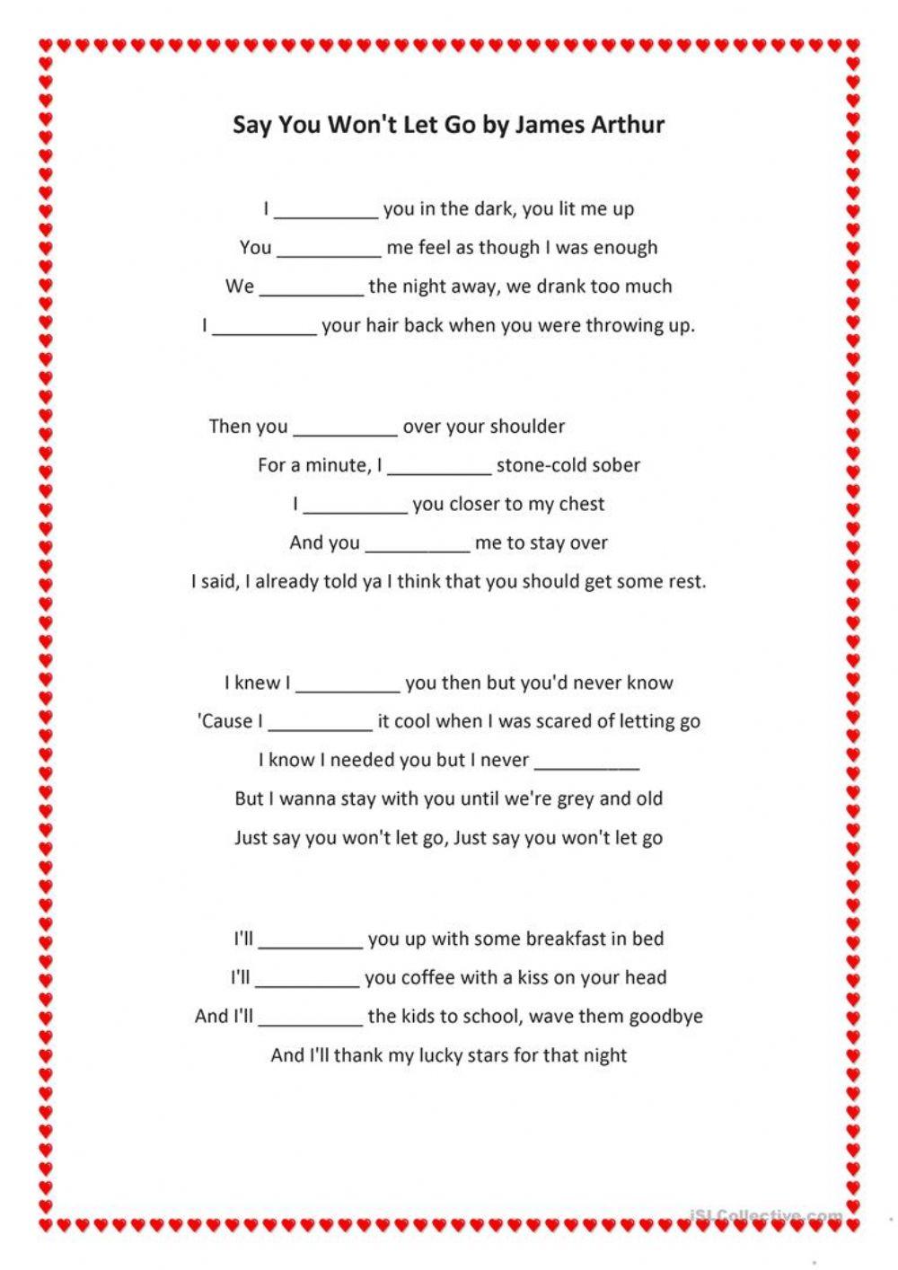 Say you won'r let go