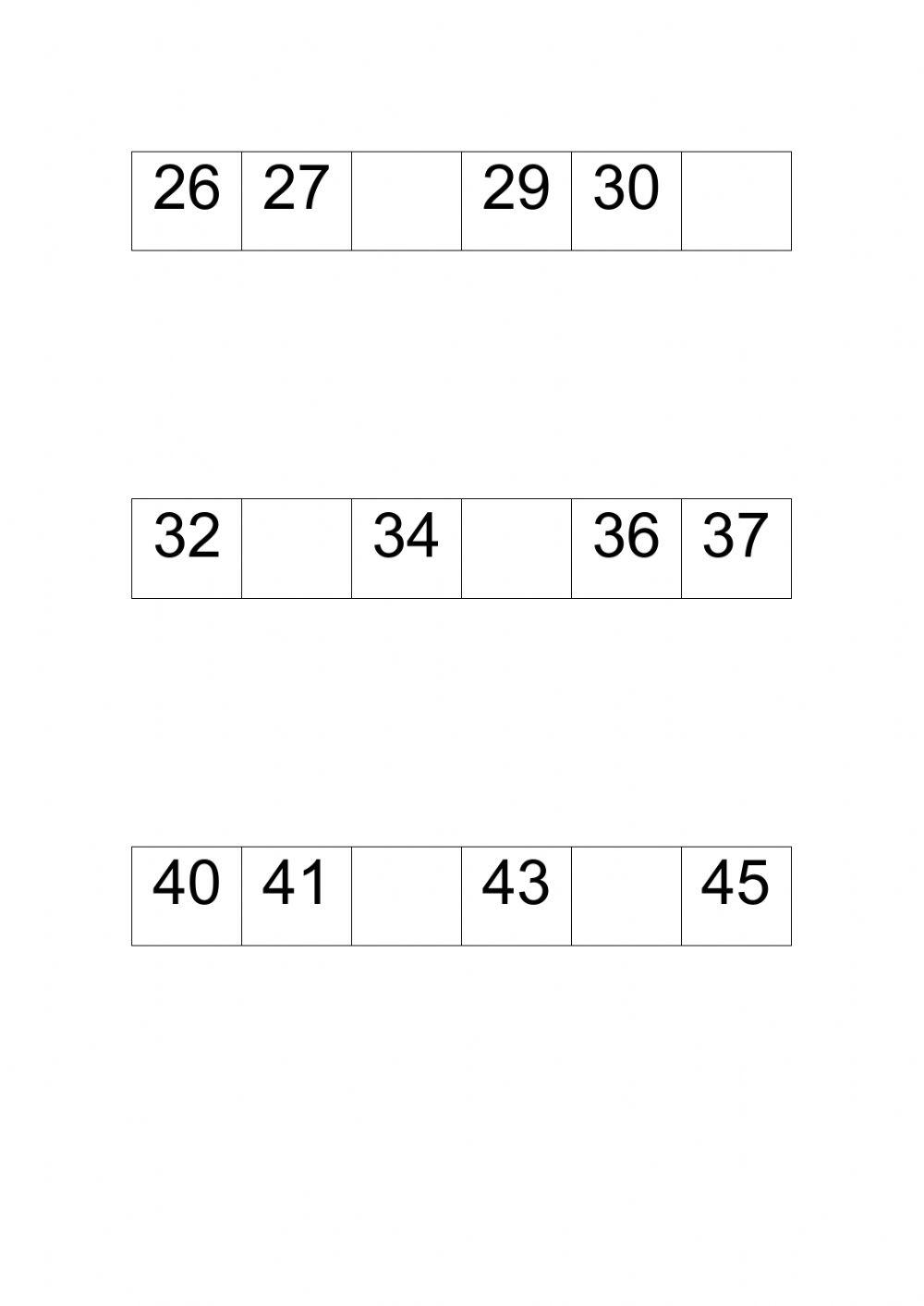Números del 1 al 50