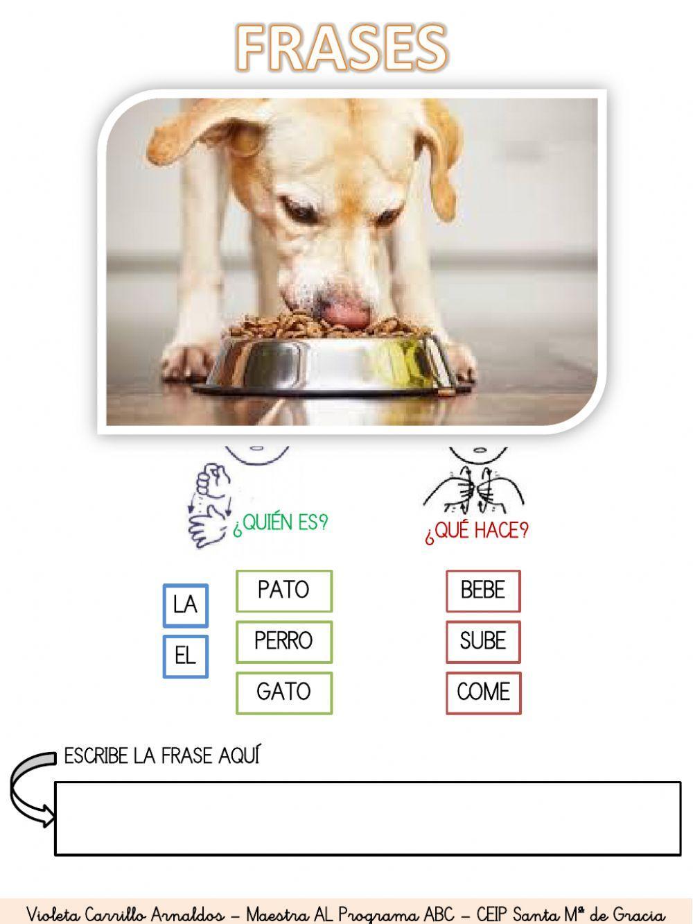 Estructuración de frases - SUJETO Y ACCIONES